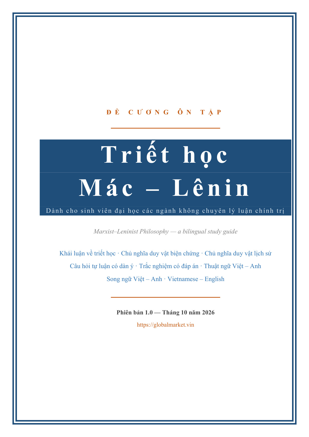 Đề cương ôn tập Triết học Mác – Lênin — Việt/Anh