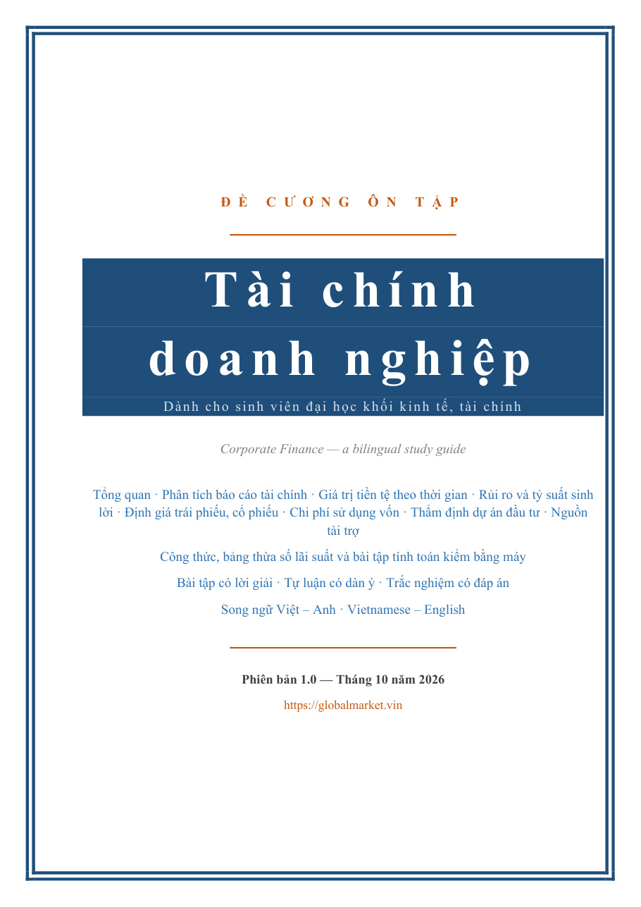 Đề cương ôn tập Tài chính doanh nghiệp — Việt/Anh